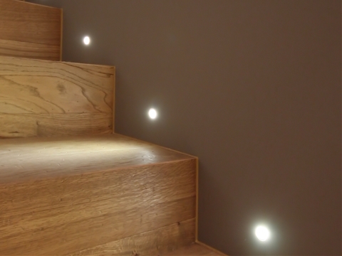 Gang Holztreppe LEDspots
